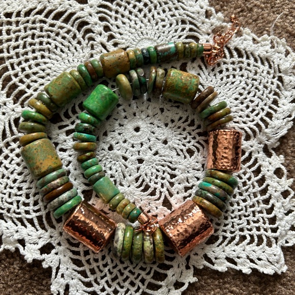 Jay King Green Turquoise and Copper Beaded Necklace - Picture 2 of 4